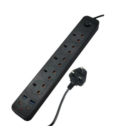 5-outlet British standard power strip with 2-meter cord