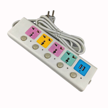 European-style five-way socket with switch