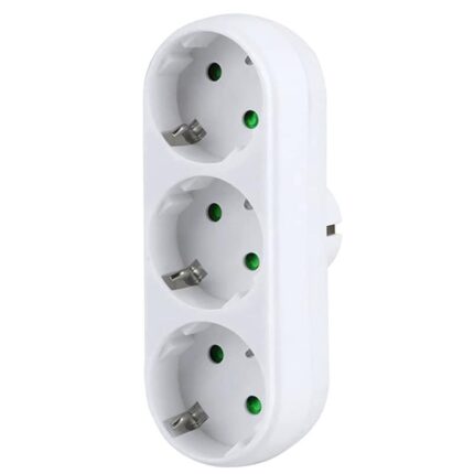 Power adapter compliant with European/German standards, with 2 or 3 sockets.