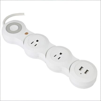 US-Standard Creative Desktop Power Strip with 2 USB Charging Ports