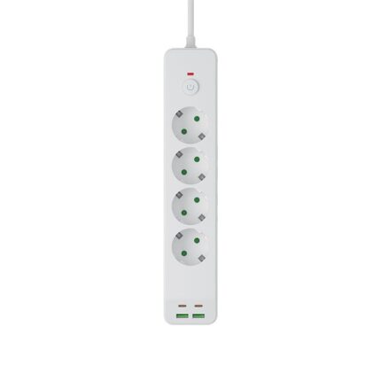 European standard four-outlet power strip with PD/USB charging ports