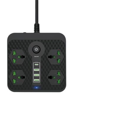 Universal socket block with multi-port master control (US, UK, EU standards)