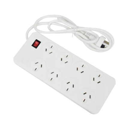 Australian Standard Multi-Socket Power Strip with Overload Protection, 8 Outlets