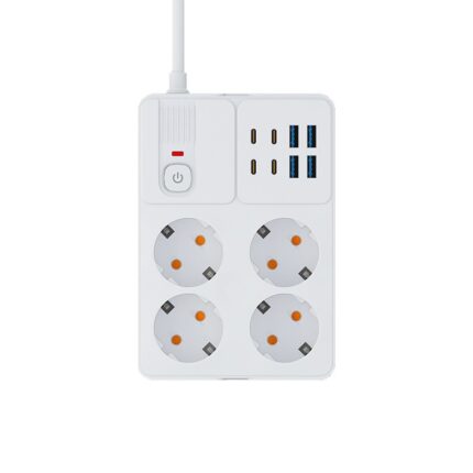European-style power strip with fast-charging outlets