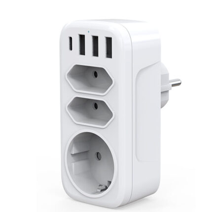 European/German Plug to Multiple Outlets Adapter