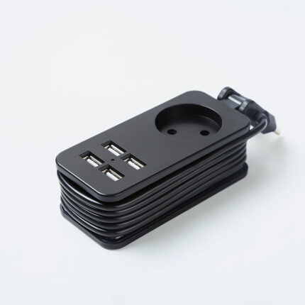 Power strip with 4 USB charger sockets