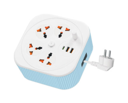US, EU, UK Plugs Compatible Portable Power Strip with USB Ports