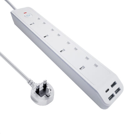 UK Standard Power Strip with USB/PD Fast Charging 3-Prong UK Socket
