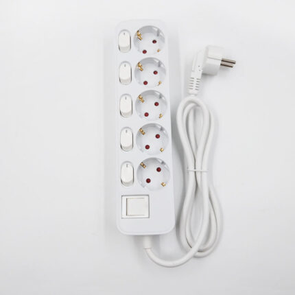 5-Way EU Power Strip with Independent Switches