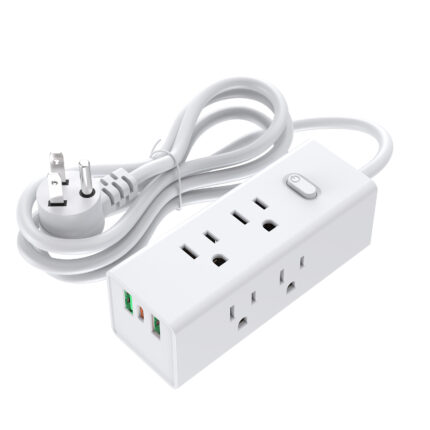 American standard power strip with three wire sockets