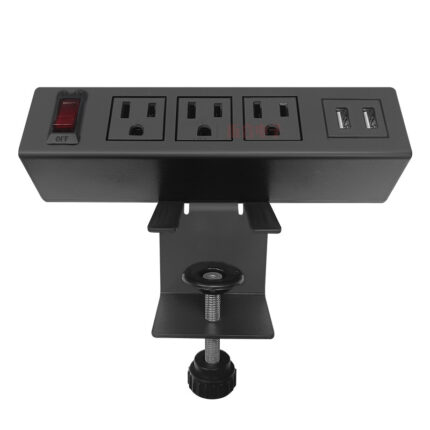 Multifunctional plastic desk, US standard desktop clip-on socket with USB + overload switch