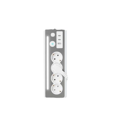 New European standard multi-outlet power strip with LED light switch and USB bedside socket