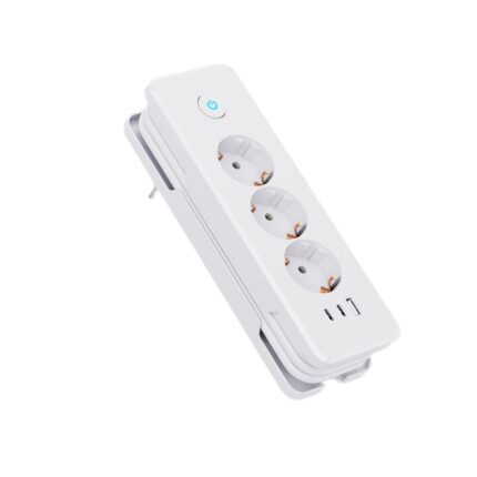 5-in-1 Foldable EU Wall Tap | 3 Schuko Outlets + 1 USB-C + 2 USB-A | Master Switch for Travel & Home