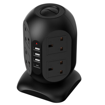 9-in-1 UK Tower Power Strip with USB-C PD ⚡